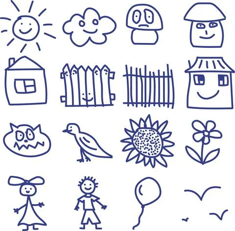 Doodle vector elements for social media 스톡 일러스트