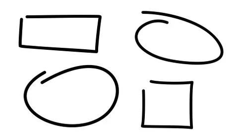 Doodle vector frames isolated on white background Stock Illustration