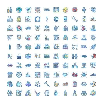 Doodle vector icon collection representing lifestyle and technology Stockillustratie