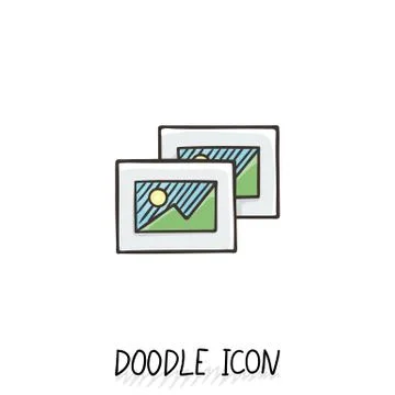 Doodle vector icon with some pictures Stock Illustration