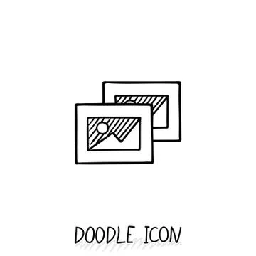Doodle vector icon with some pictures Stock Illustration