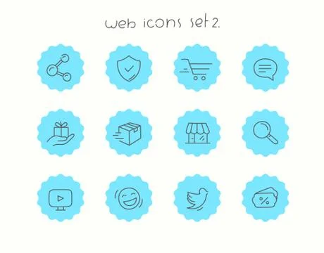 Doodle vector icons set isolated on white. Web icons set 2 Stock-Illustration