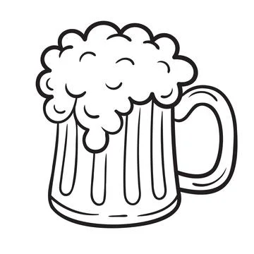 Doodle Vector Illustration of a Beer Mug in Cartoon Style Stock Illustration