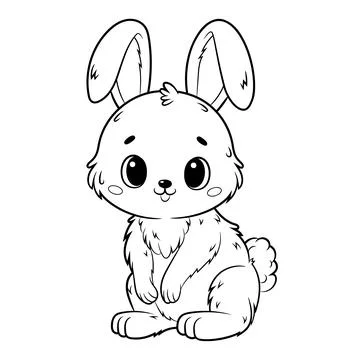 Doodle Vector Illustration of a Rabbit in Cartoon Style Stock Illustration