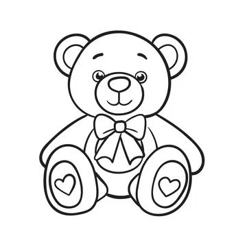 Doodle Vector Illustration of a Toy Bear in Cartoon Style Stock Illustration