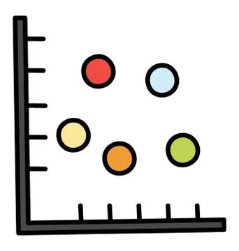 Doodle vector of scatter chart, bubble graph Stock Illustration