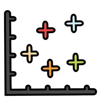 Doodle vector of scatter chart Stock Illustration