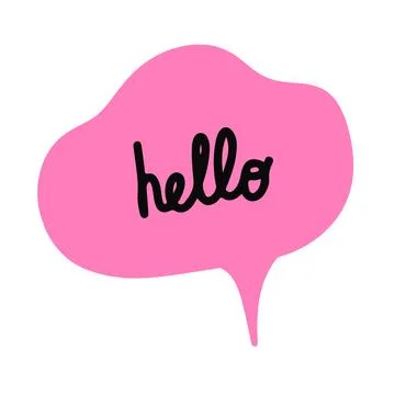 Doodle vector speech bubble with hello word. Stock Illustration