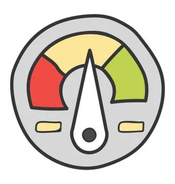 Doodle vector of speedometer icon Stock Illustration