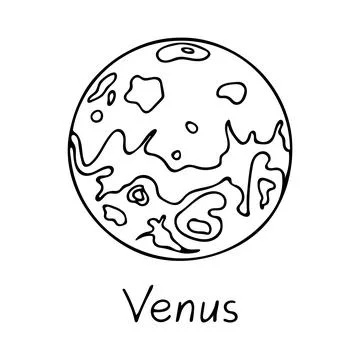 Doodle of Venus isolated on white background. Stock Illustration
