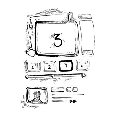 Doodle video player Stock-Illustration