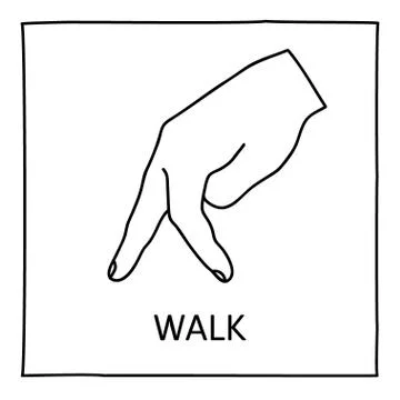 Doodle Walk icon Illustrazione stock