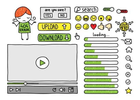 Doodle web elements Stock Illustration