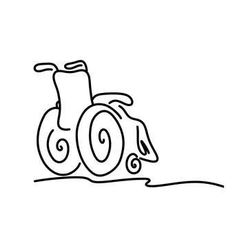 Doodle wheelchair with copyspace on the right vector illustration sketch hand Stock Illustration