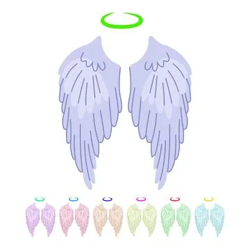 Doodle wing angel vector cartoon graphic Stock Illustration