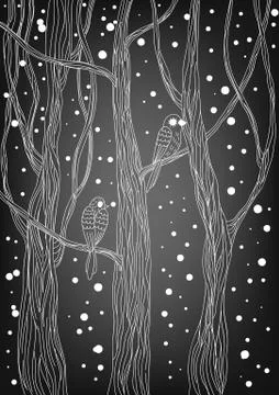 Doodle winter card Stock Illustration