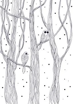 Doodle winter card Stock Illustration