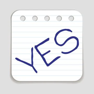 Doodle YES word icon Stock Illustration
