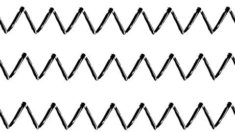Doodle zig zag seamless pattern, repeating geometric zigzag outline, wavy Stock Illustration