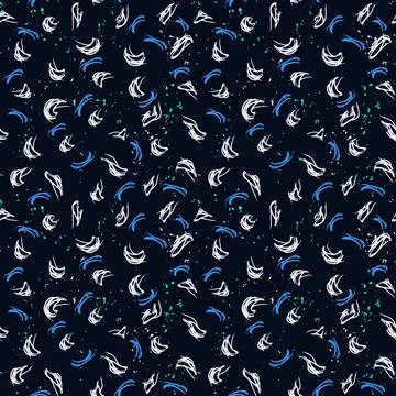 Doodles abstract grunge pattern white blue Stock-Illustration