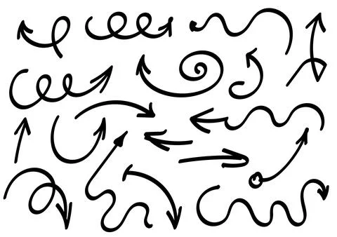 Doodles With Arrows Drawn In Marker Stock Illustration