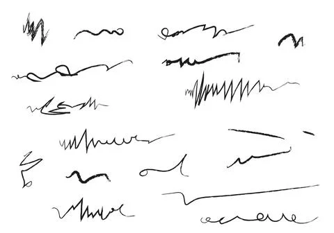 Doodles with charcoal pencil texture. Vector illustration Stock Illustration