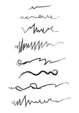 Doodles with charcoal pencil texture. Vector illustration Stock Illustration