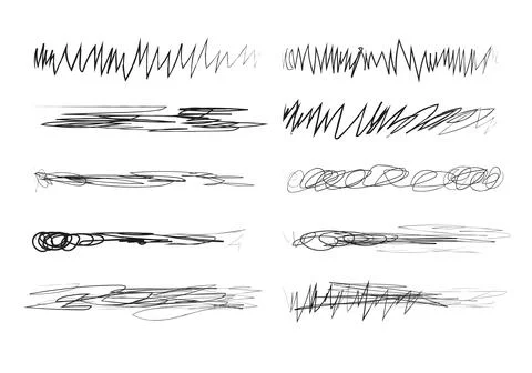 Doodles with charcoal pencil texture. Vector illustration Stock Illustration