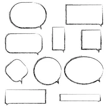 Doodles with charcoal pencil texture. Vector illustration Stock Illustration