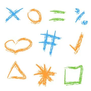 Doodles with charcoal pencil texture. Vector illustration Illustrazione stock