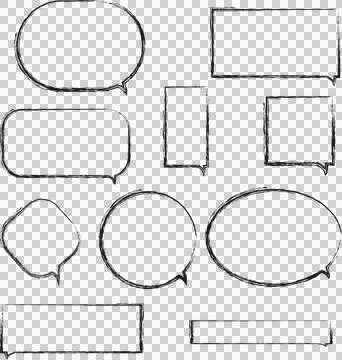 Doodles with charcoal pencil texture. Vector illustration Stock Illustration