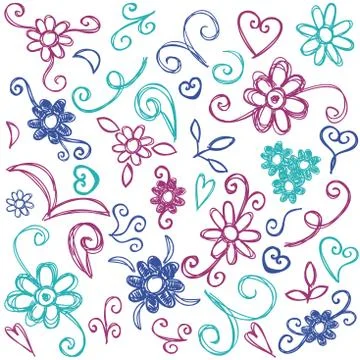 Doodles design elements Stock Illustration