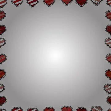 Doodles elements hand drawn frames. Picture in black, white and red colors. Seam イラスト素材