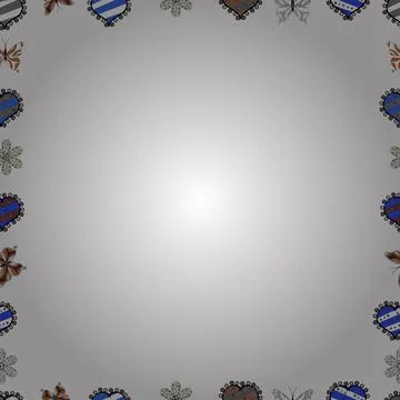 Doodles frame consists of black, gray and white border. Seamless pattern. Vector Stock Illustration