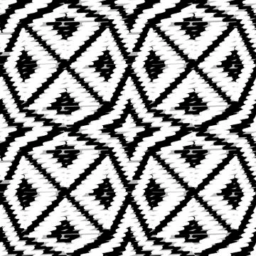 Doodles geometric abstract vector seamless pattern. Black and white tribal Stock-Illustration