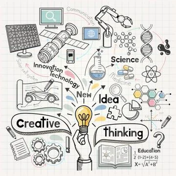 Doodles Idea diagram conceptual. Vector illustration. Illustrazione stock