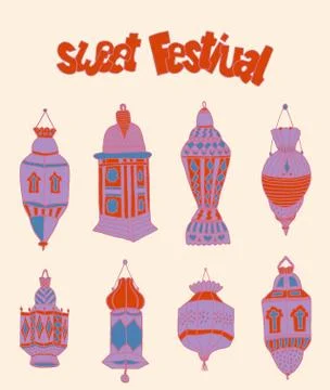 Doodles of mosques Stock Illustration