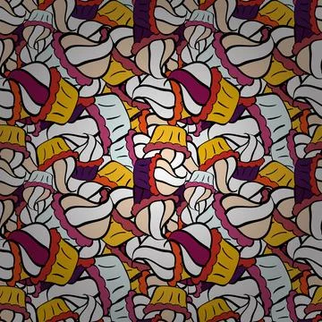 Doodles pattern. Seamless Abstract interesting background. Vector. Tender fabric Stockillustratie