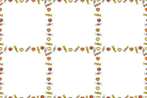 Doodles pattern style. Border design is pattern in doodles art style. Seamless p Illustrazione stock