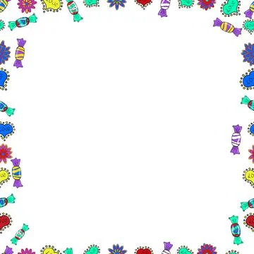 Doodles pattern style. Vector. Decorative vintage frames and borders. Seamless p Illustrazione stock