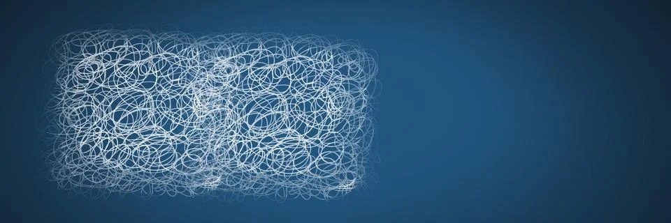 Doodles scribbles on blue background Illustrazione stock