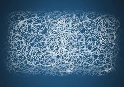 Doodles scribbles on blue background Illustrazione stock