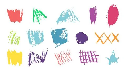 Doodles with the texture of wax chalk. 스톡 일러스트