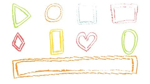 Doodles with the texture of wax chalk. Stock Illustration