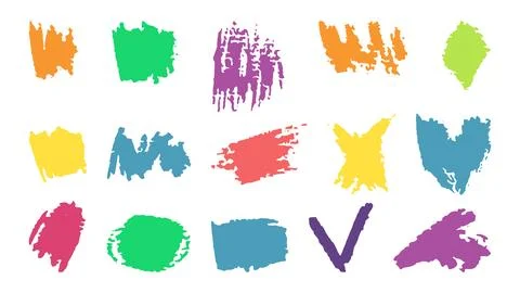 Doodles with the texture of wax chalk. Stock Illustration