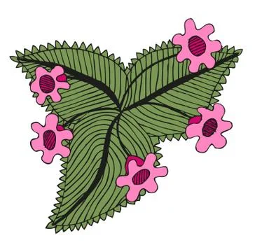 Doodling hand drawn amazing flowers like gloxinia 스톡 일러스트