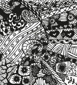 Doodling hand drawn patterns Stock Illustration