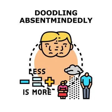 Doodling mind illustration demonstrating mental state balance Stock Illustration