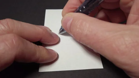 Doodling with a pen that doesn't write Video stock 227920561