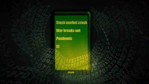 Doom scrolling on mobile cellphone network dark background Video stock 334108027